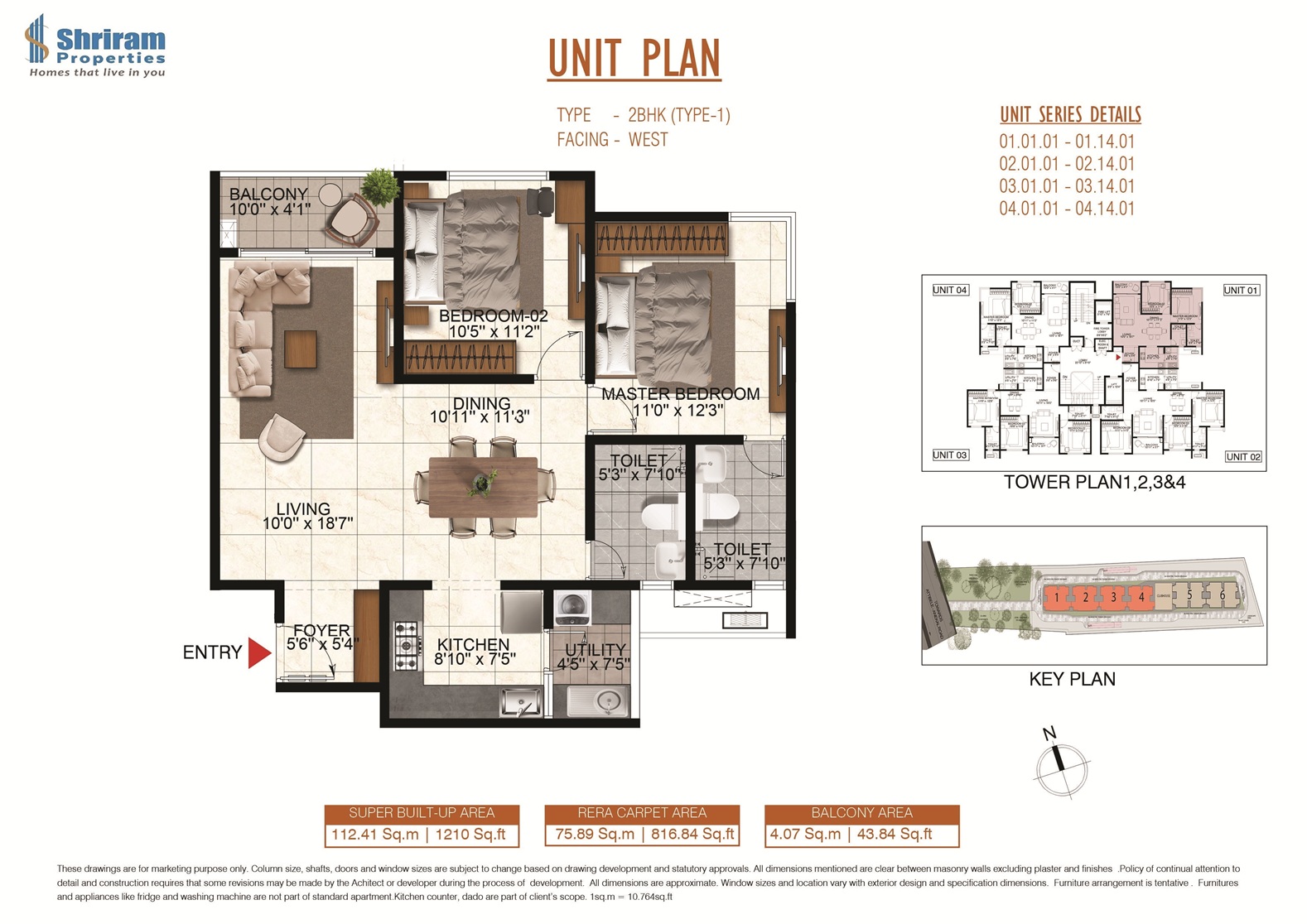 2 BHK Floor Plan 1